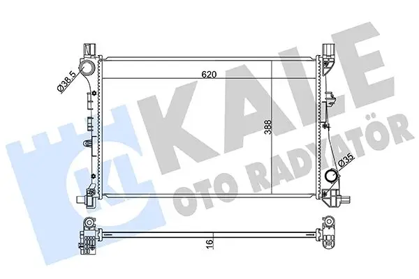 Radiateur, refroidissement du moteur KALE OTO RADYATÖR 348440