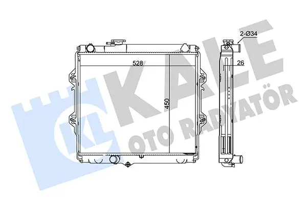 Radiateur, refroidissement du moteur KALE OTO RADYATÖR 371800