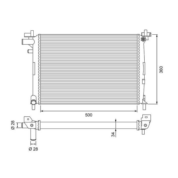 Radiateur, refroidissement du moteur VALEO 731617