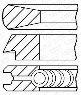 Jeu de segments de pistons GOETZE ENGINE 08-114400-40