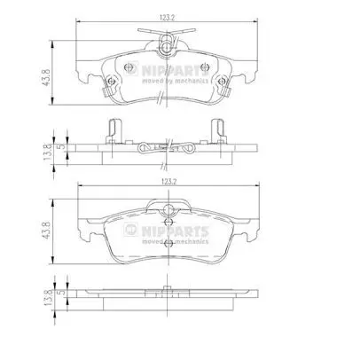 Kit de plaquettes de frein NIPPARTS N3612036
