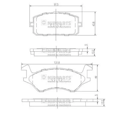 Kit de plaquettes de frein NIPPARTS J3602041