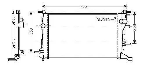 Radiateur, refroidissement du moteur AVA QUALITY COOLING RT2410