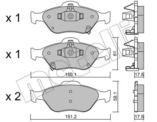 Kit de plaquettes de frein METELLI 22-0316-1