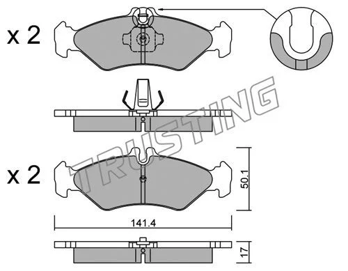Kit de plaquettes de frein TRUSTING 587.0