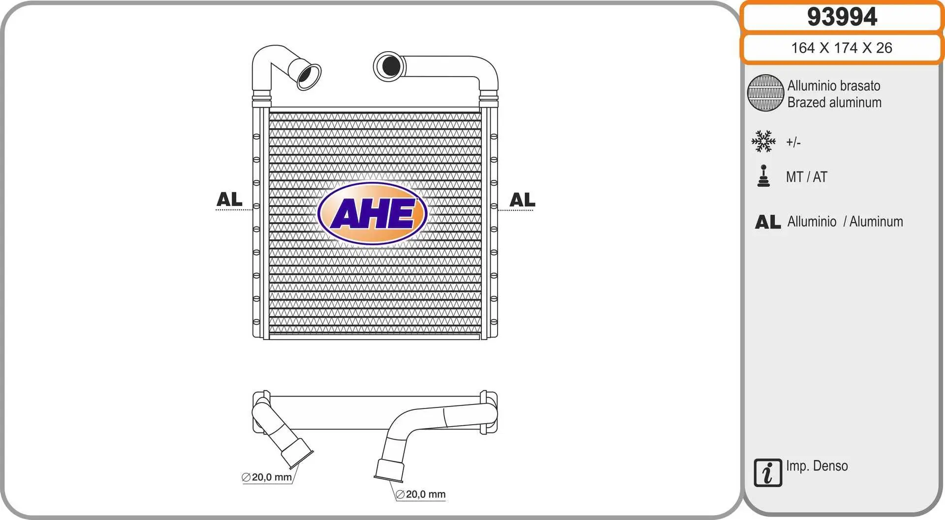 Radiateur chauffage AHE 93994