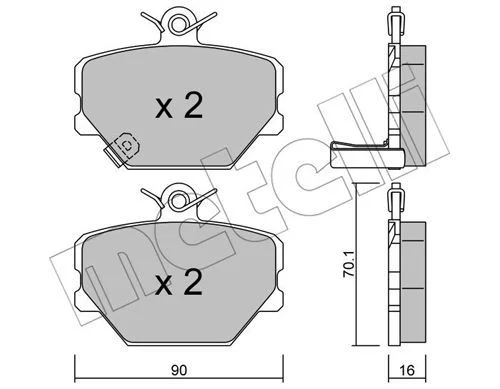 Kit de plaquettes de frein METELLI 22-0341-0
