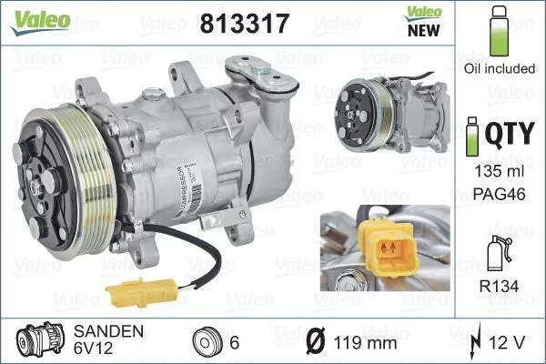 Compresseur, climatisation VALEO 813317