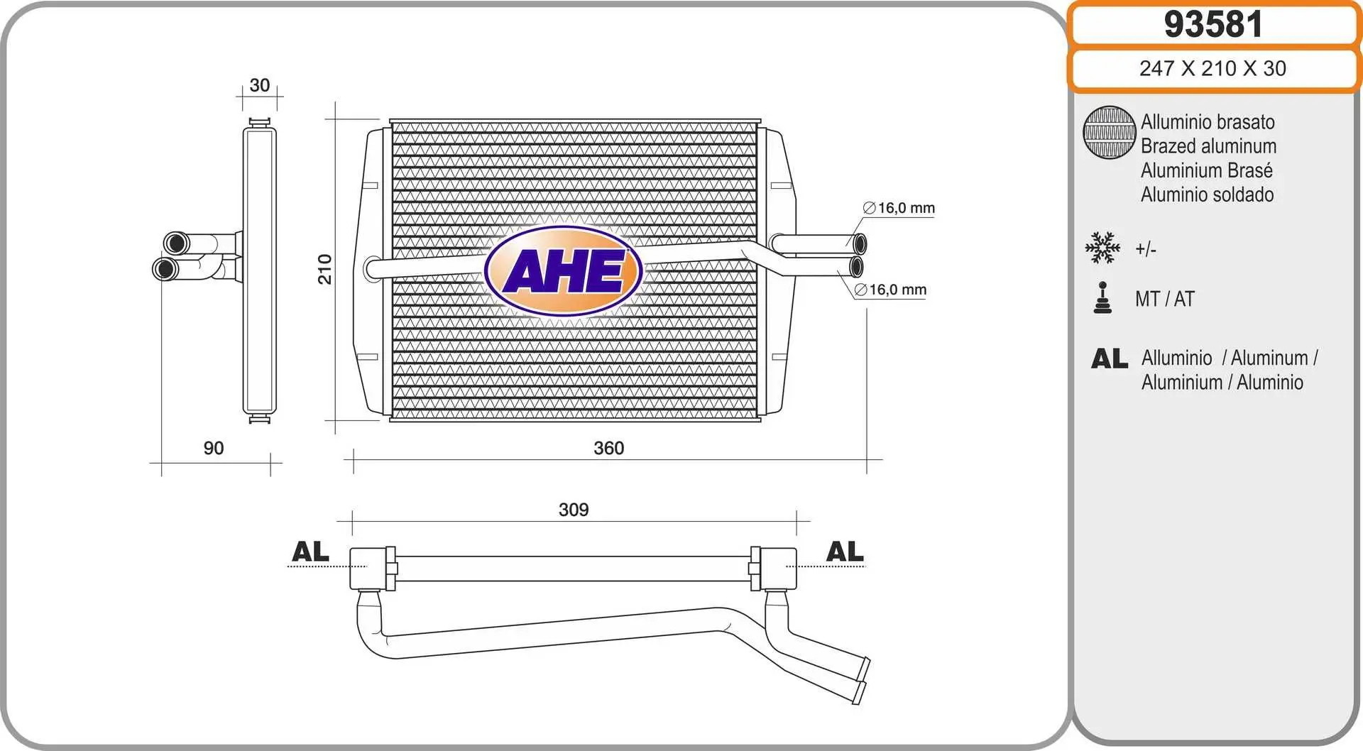 Radiateur chauffage AHE 93581