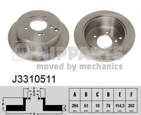 Jeu de 2 Disques de frein NIPPARTS J3310511