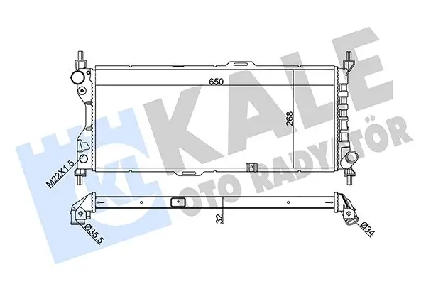 Radiateur, refroidissement du moteur KALE OTO RADYATÖR 372600