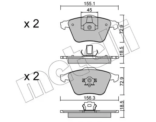 Kit de plaquettes de frein METELLI 22-0549-3