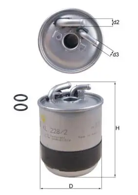 Filtre à carburant MAHLE ORIGINAL KL 228/2D