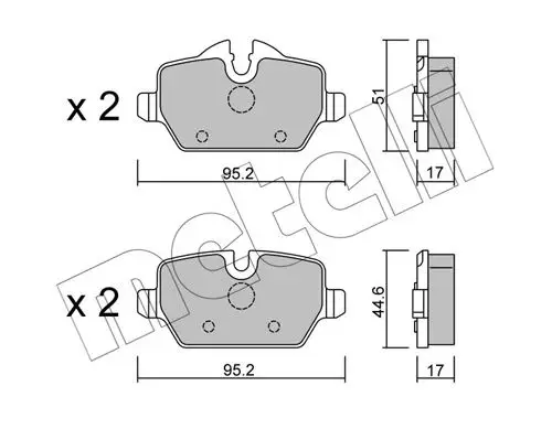 Kit de plaquettes de frein METELLI 22-0641-0