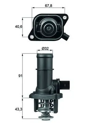 Thermostat d'eau MAHLE ORIGINAL TI 16 105