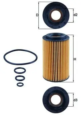 Filtre à huile MAHLE ORIGINAL OX 153/7D