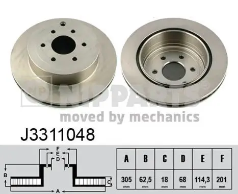 Jeu de 2 Disques de frein NIPPARTS J3311048