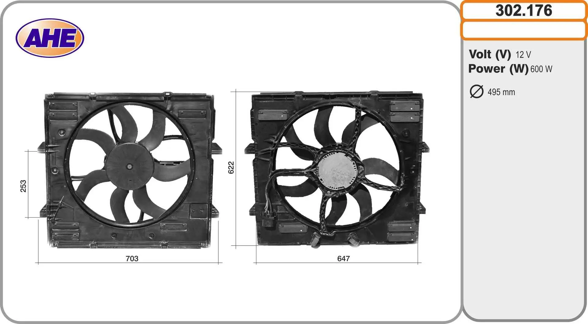 Ventilateur, refroidissement du moteur AHE 302.176