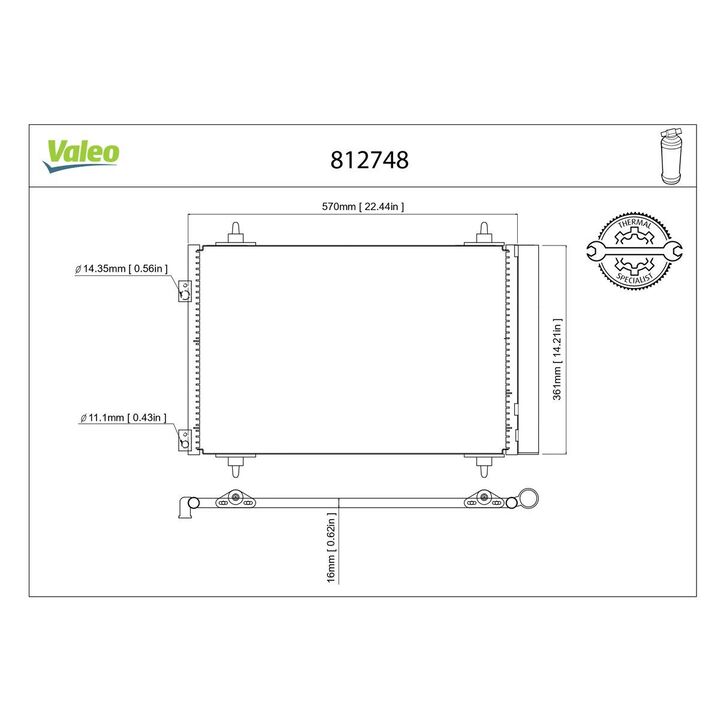 Radiateur climatisation VALEO 812748