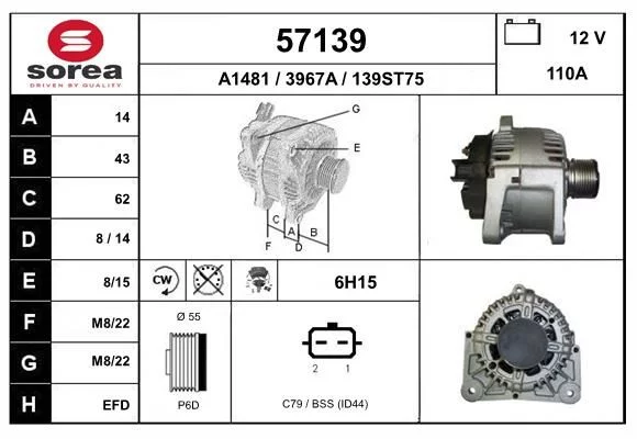 Alternateur EAI 57139