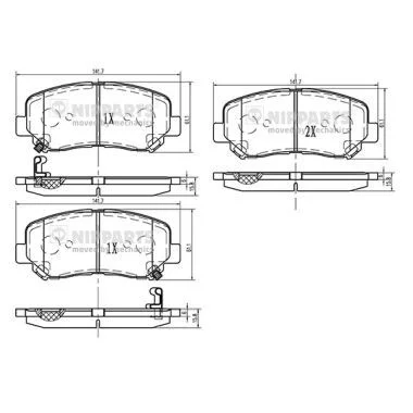 Kit de plaquettes de frein NIPPARTS N3603073