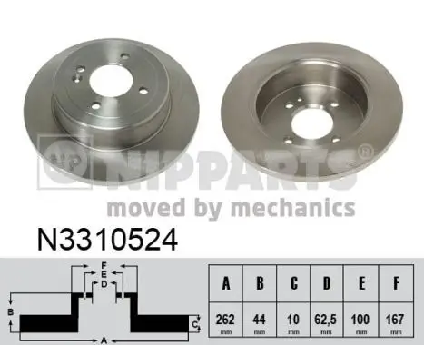 Jeu de 2 Disques de frein NIPPARTS N3310524