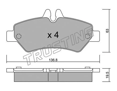 Kit de plaquettes de frein TRUSTING 688.0