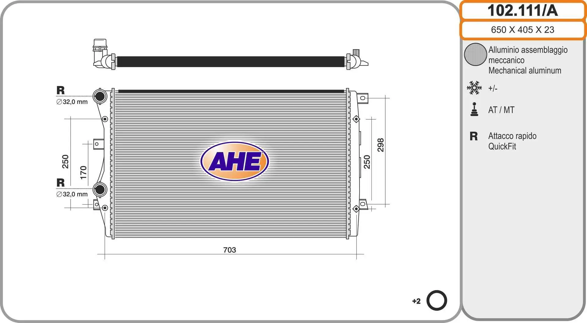 Radiateur, refroidissement du moteur AHE 102.111/A