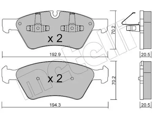 Kit de plaquettes de frein METELLI 22-0670-0