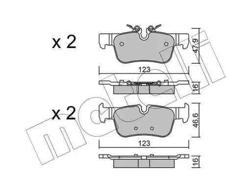 Kit de plaquettes de frein METELLI 22-1038-0