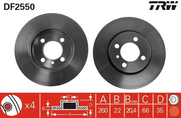 Disque de frein TRW DF2550