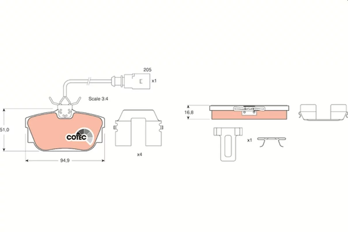 Kit de plaquettes de frein TRW GDB1369