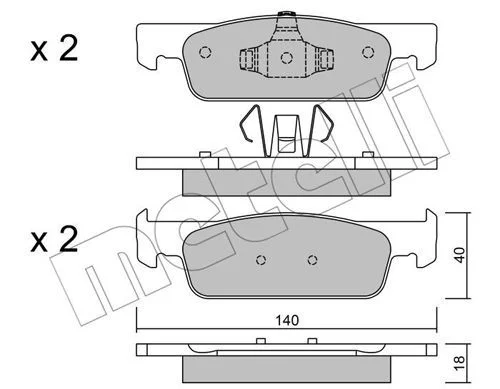 Kit de plaquettes de frein METELLI 22-0975-0