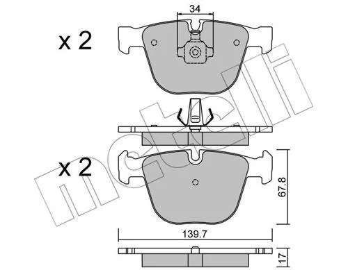 Kit de plaquettes de frein METELLI 22-0773-0