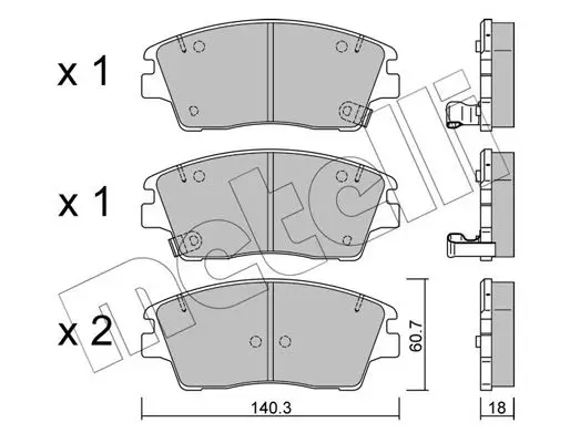 Kit de plaquettes de frein METELLI 22-1164-0