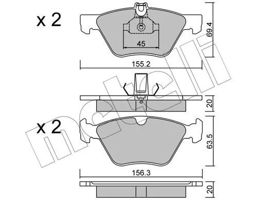 Kit de plaquettes de frein METELLI 22-0252-0
