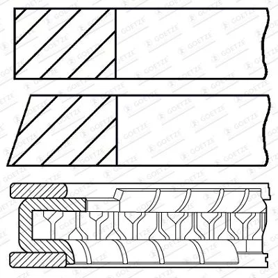 Jeu de segments de pistons GOETZE ENGINE 08-427600-10