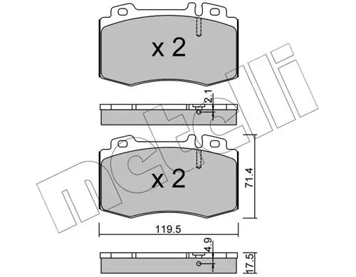Kit de plaquettes de frein METELLI 22-0563-5
