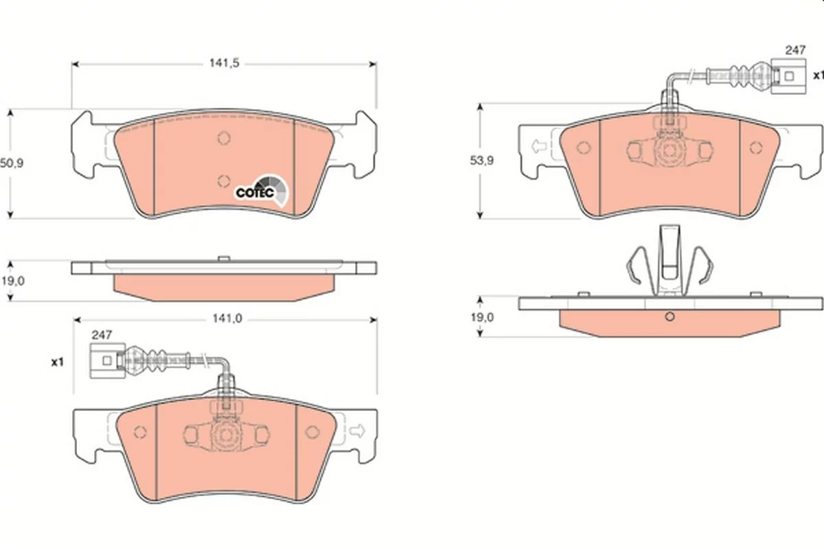 Kit de plaquettes de frein TRW GDB1672