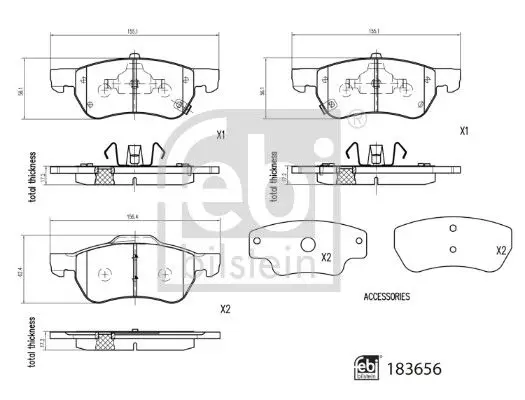 Kit de plaquettes de frein FEBI BILSTEIN 183656