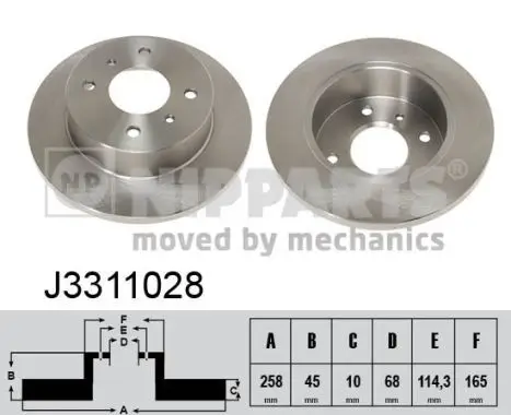 Jeu de 2 Disques de frein NIPPARTS J3311028