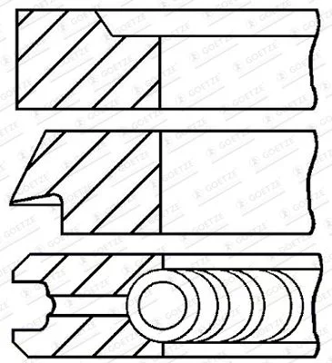 Jeu de segments de pistons GOETZE ENGINE 08-182900-00