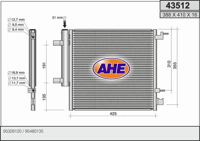 Radiateur climatisation AHE 43512
