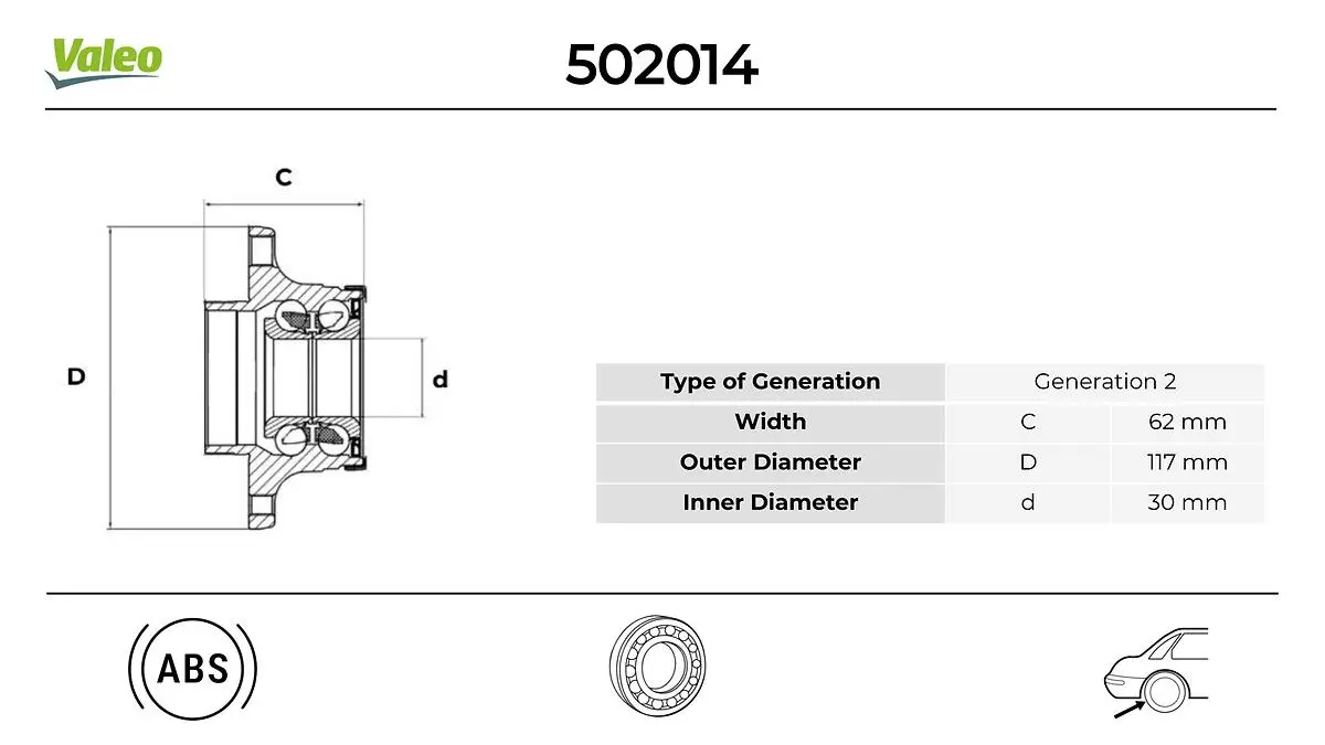 Roulement de roue VALEO 502014