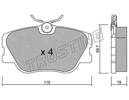 Kit de plaquettes de frein TRUSTING 063.0