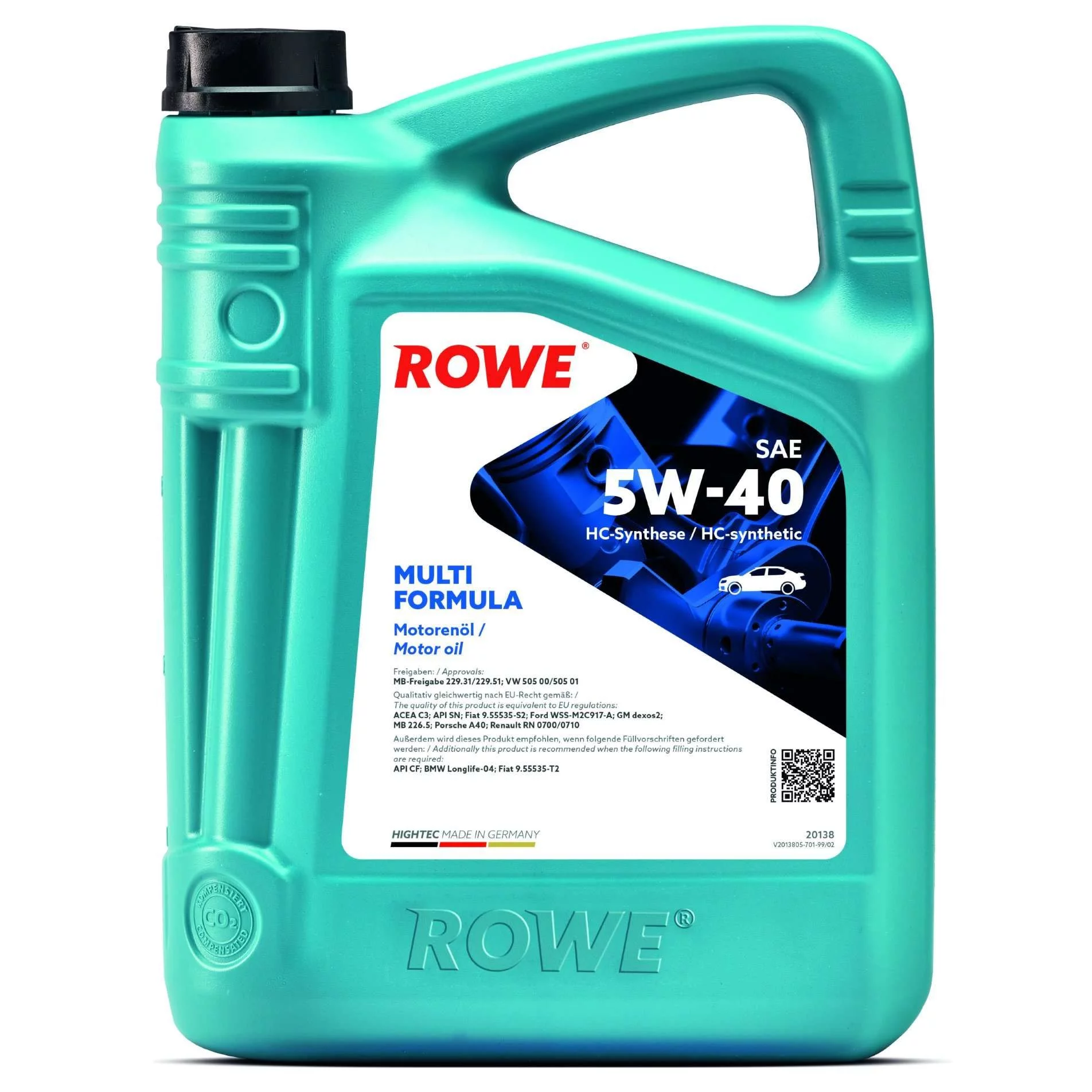 Huile moteur ROWE 5W40 Multi Formula 5L