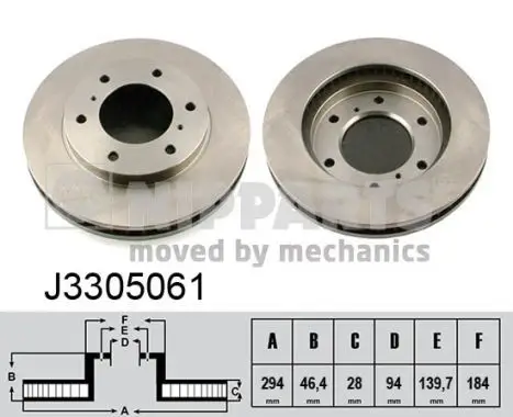 Jeu de 2 Disques de frein NIPPARTS J3305061