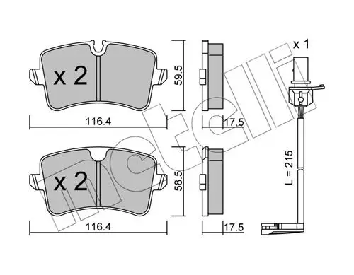 Kit de plaquettes de frein METELLI 22-0955-0K