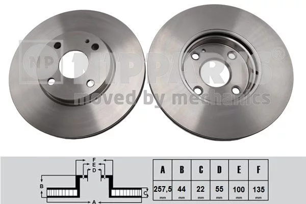 Jeu de 2 Disques de frein NIPPARTS N3303103