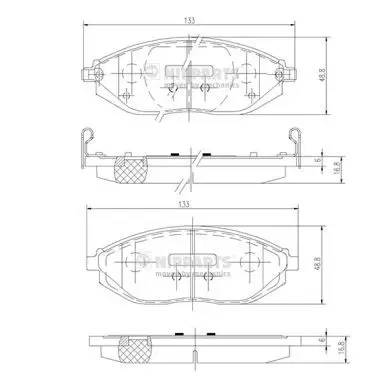 Kit de plaquettes de frein NIPPARTS N3600916